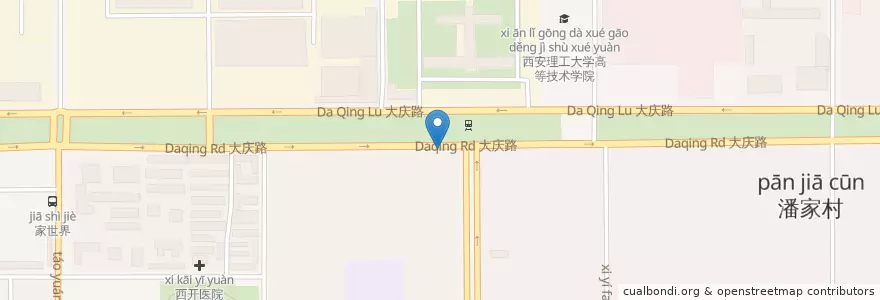 Mapa de ubicacion de 劳动路 en 中国, 陕西省, 西安市, 莲湖区.