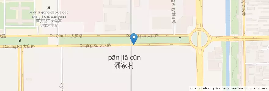 Mapa de ubicacion de 潘家村 en الصين, شنشي, 西安市, 莲湖区 (Lianhu).