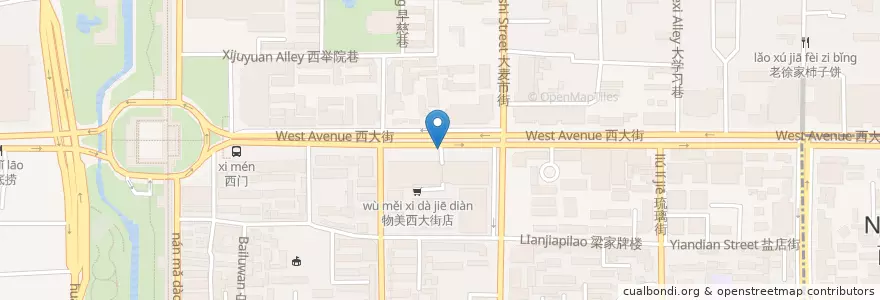 Mapa de ubicacion de 桥梓口 en 中国, 陕西省, 西安市, 莲湖区.