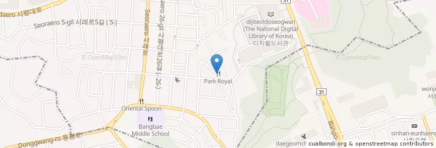 Mapa de ubicacion de Park Royal en Corea Del Sur, Seúl, 서초구, 반포동, 반포4동.