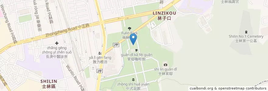 Mapa de ubicacion de 士林官邸置物櫃 en 타이완, 신베이 시, 타이베이시, 스린 구.