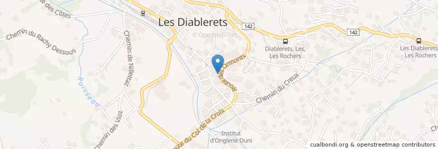 Mapa de ubicacion de Au Diablevin en Suíça, Vaud, District D'Aigle, Ormont-Dessus.