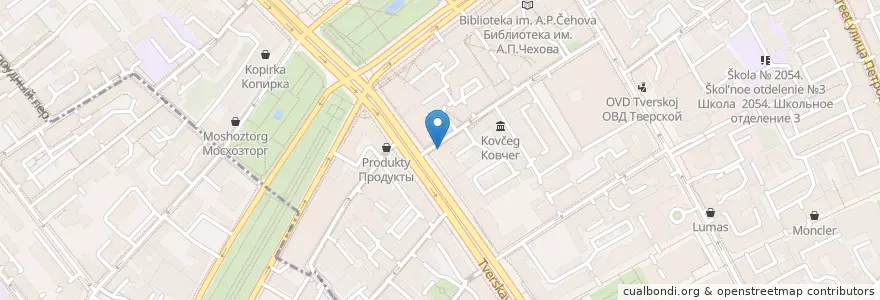 Mapa de ubicacion de Porky's en Rússia, Distrito Federal Central, Москва, Центральный Административный Округ, Тверской Район.