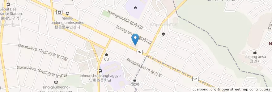 Mapa de ubicacion de KFC en 대한민국, 서울, 관악구.