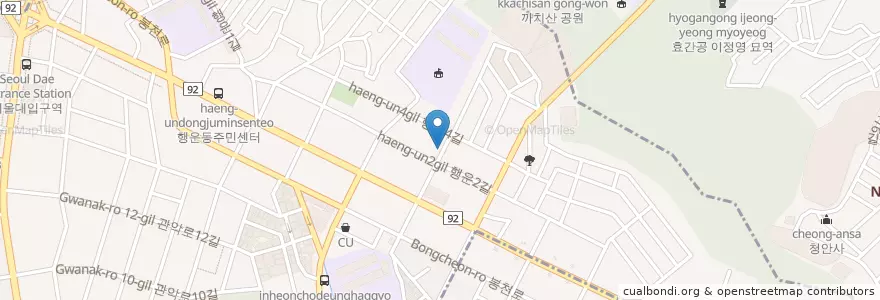 Mapa de ubicacion de 댓글 No.1 (Thatgl No.1) en 大韓民国, ソウル, 冠岳区, 행운동.