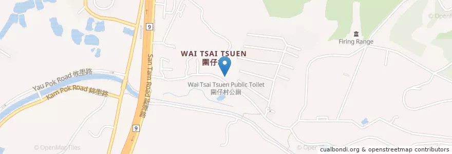 Mapa de ubicacion de 圍仔村公廁 Wai Tsai Tsuen Public Toilet en الصين, هونغ كونغ, غوانغدونغ, الأقاليم الجديدة, 元朗區 Yuen Long District.