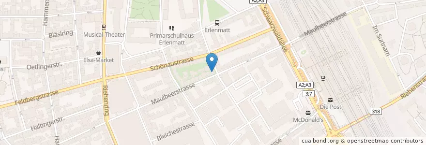 Mapa de ubicacion de Cafe 360 en Suíça, Basel-Stadt, Basileia.