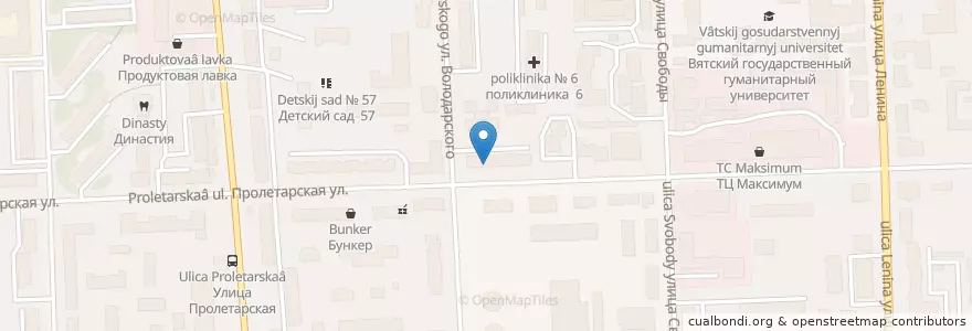 Mapa de ubicacion de Детская поликлиника №3 en Russie, District Fédéral De La Volga, Oblast De Kirov, Городской Округ Киров.
