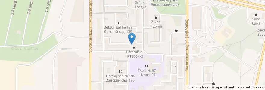 Mapa de ubicacion de Здоровый город en Russia, Distretto Federale Centrale, Oblast' Di Voronež, Городской Округ Воронеж.