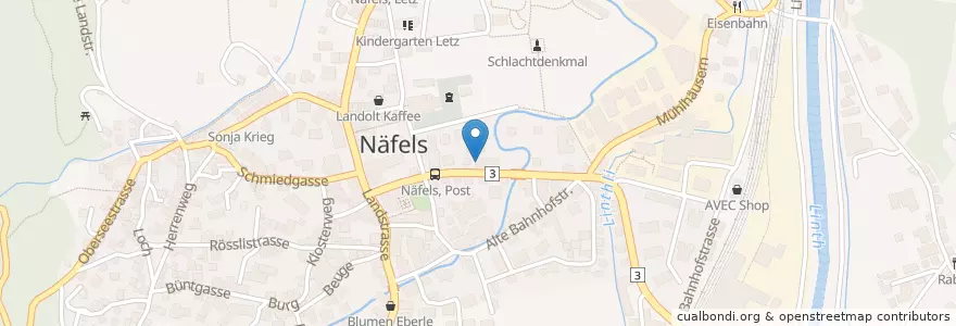 Mapa de ubicacion de Café Müller en Switzerland, Glarus, Glarus Nord.