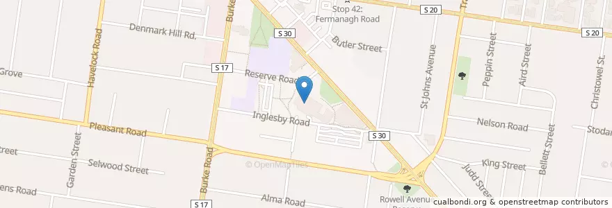 Mapa de ubicacion de Camberwell Library en Austrália, Victoria, City Of Boroondara.