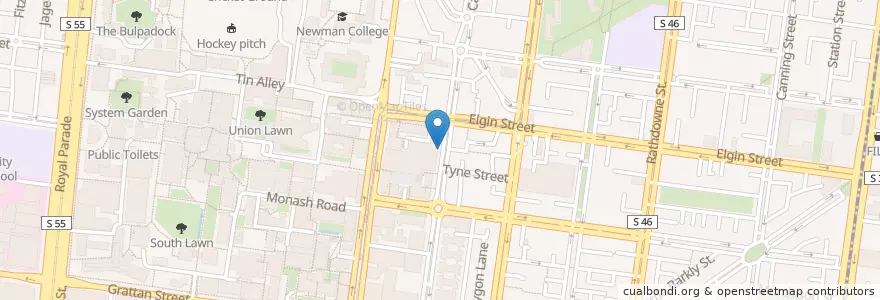 Mapa de ubicacion de Eastern Precinct Carpark en 澳大利亚, 维多利亚州, City Of Melbourne.