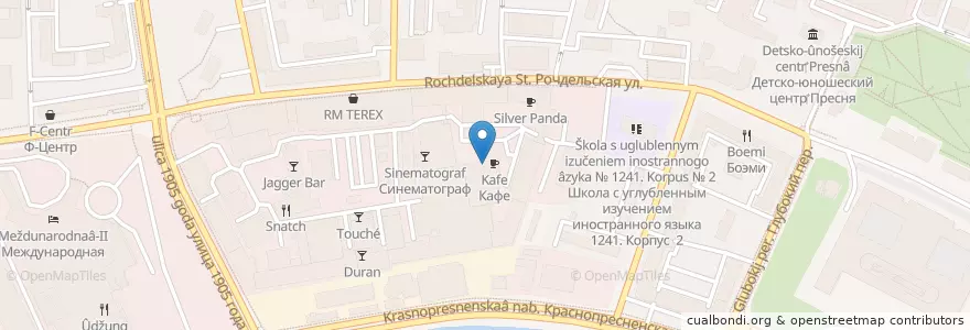 Mapa de ubicacion de Buro Canteen en Russia, Distretto Federale Centrale, Москва, Центральный Административный Округ, Пресненский Район.