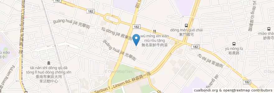Mapa de ubicacion de a Room 房間 en Taiwan, Tainan, 東區.