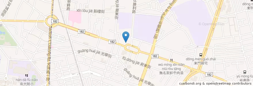 Mapa de ubicacion de 城邊炒鱔魚專家 en Taiwan, 臺南市, 東區.