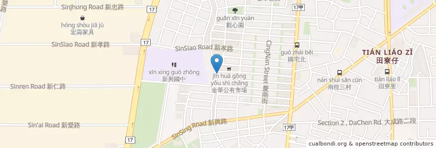 Mapa de ubicacion de 阿牛仔牛肉湯總店 en Tayvan, 臺南市, 南區.