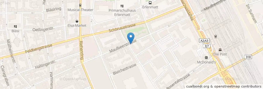 Mapa de ubicacion de Tai Pan Sportsbar & Karaoke en Zwitserland, Bazel-Stad, Bazel.