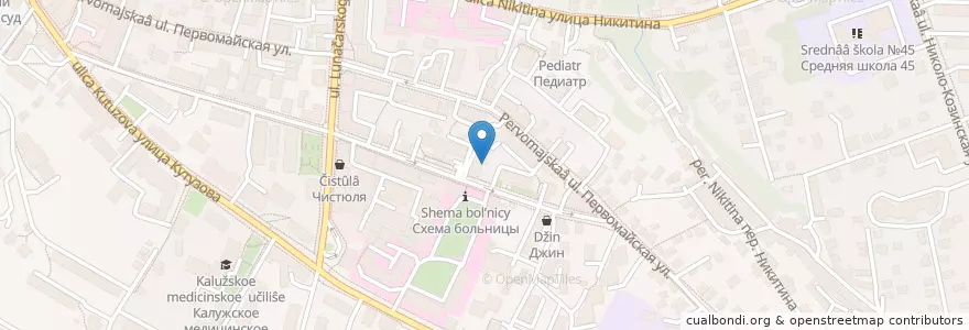 Mapa de ubicacion de Стоматология en ロシア, 中央連邦管区, カルーガ州, Городской Округ Калуга.