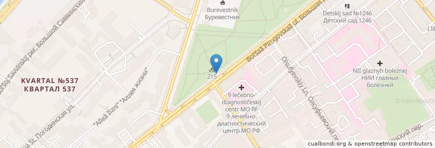 Mapa de ubicacion de 215 en 러시아, Центральный Федеральный Округ, Москва, Центральный Административный Округ, Район Хамовники.