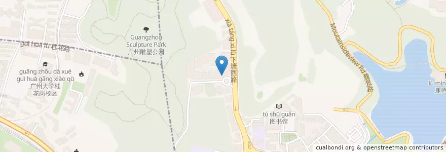 Mapa de ubicacion de 兰州拉面 en 中国, 広東省, 広州市, 越秀区, 登峰街道.