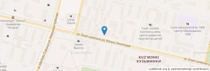 Mapa de ubicacion de Водопад en Russia, Distretto Federale Centrale, Москва, Юго-Восточный Административный Округ, Район Кузьминки.
