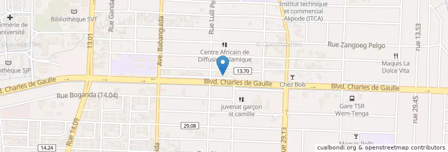 Mapa de ubicacion de Pharmacie Talba en ブルキナファソ, Centre, Kadiogo, ワガドゥグー.