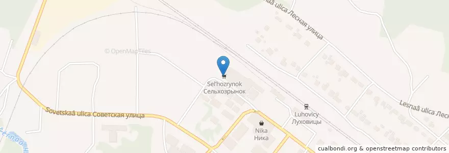 Mapa de ubicacion de Сельхозрынок en Rusland, Centraal Federaal District, Oblast Moskou, Городской Округ Луховицы.