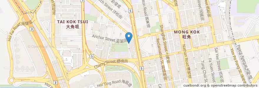Mapa de ubicacion de 榮富苑停車場 Greenfield Garden Car Park en Çin, Guangdong, Hong Kong, Kowloon, Yeni Bölgeler, 油尖旺區 Yau Tsim Mong District.