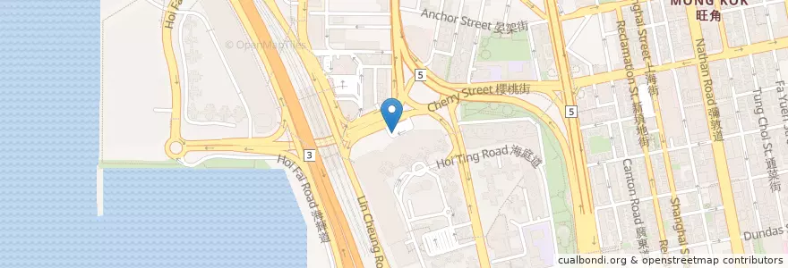 Mapa de ubicacion de cross-harbour en 中国, 广东省, 香港 Hong Kong, 九龍 Kowloon, 新界 New Territories, 油尖旺區 Yau Tsim Mong District.