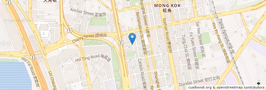 Mapa de ubicacion de 人和荳品廠 en China, Guangdong, Hong Kong, Kowloon, Wilayah Baru, 油尖旺區 Yau Tsim Mong District.
