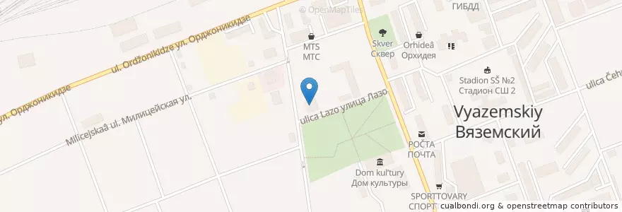 Mapa de ubicacion de РОСБАНК en Russie, District Fédéral Extrême-Oriental, Kraï De Khabarovsk, Вяземский Район, Городское Поселение Вяземский.