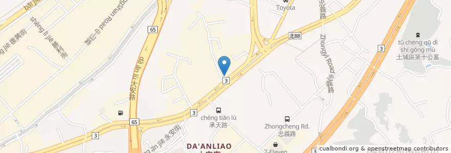Mapa de ubicacion de 和春日式料理 en Taiwan, New Taipei, Tucheng District.