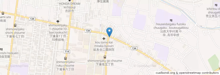 Mapa de ubicacion de 笹川歯科医院 en Japan, Tokio, 三鷹市.