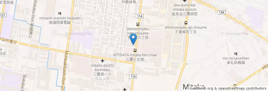 Mapa de ubicacion de くぼかわ内科医院 en 일본, 도쿄도, 三鷹市.