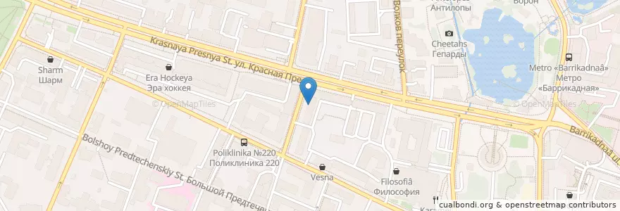 Mapa de ubicacion de Совкомбанк en Rusia, Distrito Federal Central, Москва, Distrito Administrativo Central, Пресненский Район.
