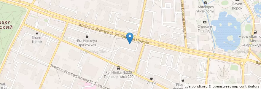 Mapa de ubicacion de Восточный банк en Rusia, Distrito Federal Central, Москва, Distrito Administrativo Central, Пресненский Район.