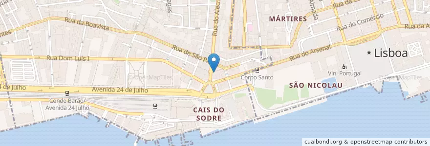 Mapa de ubicacion de Liverpool en Portekiz, Área Metropolitana De Lisboa, Lisboa, Grande Lisboa, Misericórdia.