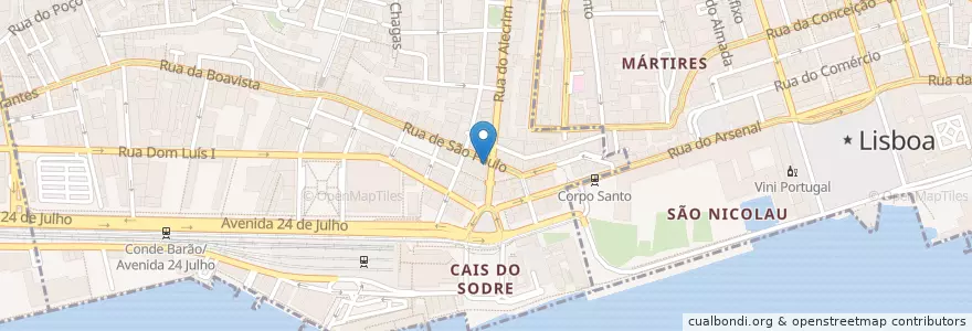 Mapa de ubicacion de The Couch Sports Bar en Portugal, Área Metropolitana De Lisboa, Lisboa, Grande Lisboa, Lisboa, Misericórdia.