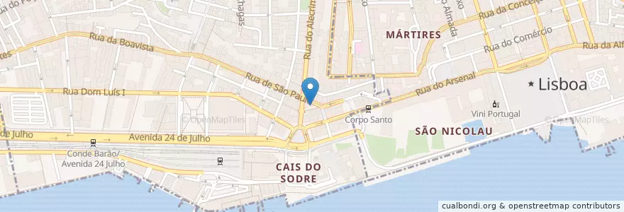Mapa de ubicacion de Jamaica en Portekiz, Área Metropolitana De Lisboa, Lisboa, Grande Lisboa, Misericórdia.