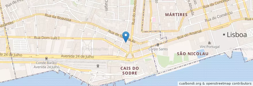 Mapa de ubicacion de Velha senhora en 葡萄牙, Área Metropolitana De Lisboa, Lisboa, Grande Lisboa, 里斯本, Misericórdia.