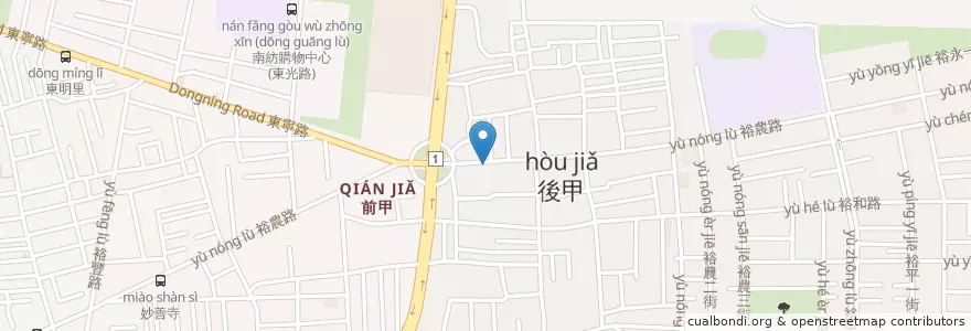 Mapa de ubicacion de 幼馨診所 en Taiwán, 臺南市, 東區.