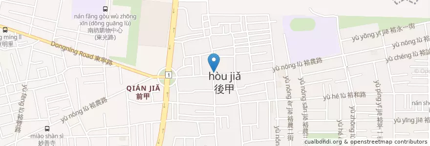 Mapa de ubicacion de 鑫鱻美食 en 臺灣, 臺南市, 東區.