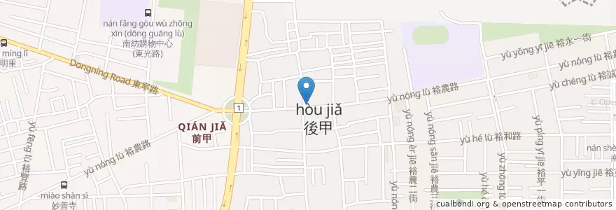 Mapa de ubicacion de 盛安蔘藥房 en تایوان, 臺南市, 東區.