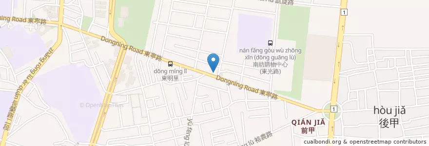 Mapa de ubicacion de 正忠排骨飯 en Taiwán, 臺南市, 東區.