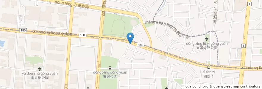 Mapa de ubicacion de 卑南胡同燒烤 en 臺灣, 臺南市, 北區.
