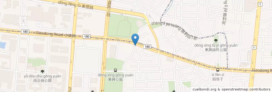 Mapa de ubicacion de 大東燒烤 en Taiwan, 臺南市, 北區.