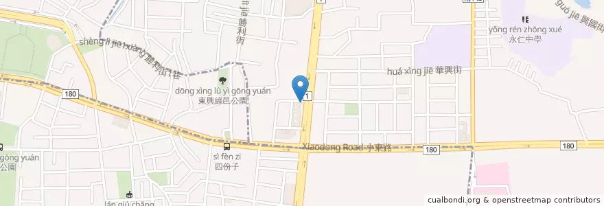 Mapa de ubicacion de 元大商業銀行 en Taiwan, Tainan, Yongkang.