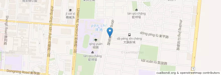 Mapa de ubicacion de 大來藥局 en 臺灣, 臺南市, 東區.