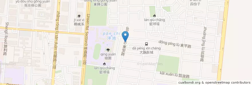 Mapa de ubicacion de 後甲牙醫 en Taiwán, 臺南市, 東區.