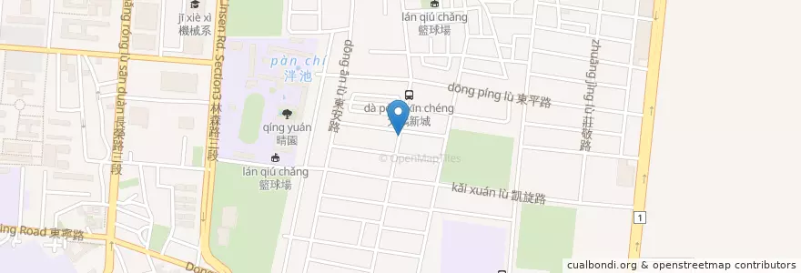 Mapa de ubicacion de 怡東診所 en Taiwan, Tainan, Distretto Orientale.